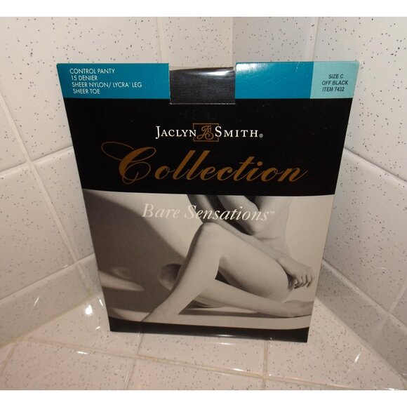 Vintage Jaclyn Smith Collection Bare Sensations Off Black Pantyhose size C sissy - Picture 1 of 6